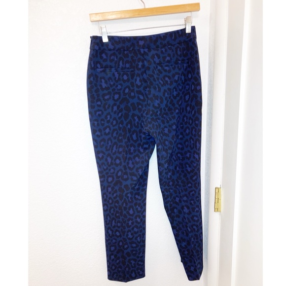 KATE SPADE Cobalt Blue Leopard Print Ankle Pants SZ: 2 - Picture 9 of 10